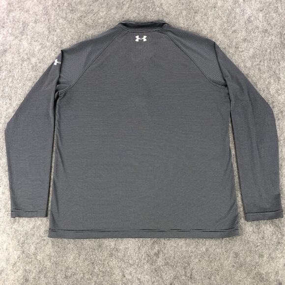 Under Armour Dallas Stars Mens 1/4 Zip Pullover Large Gray Striped Heat Gear - Picture 2 of 10